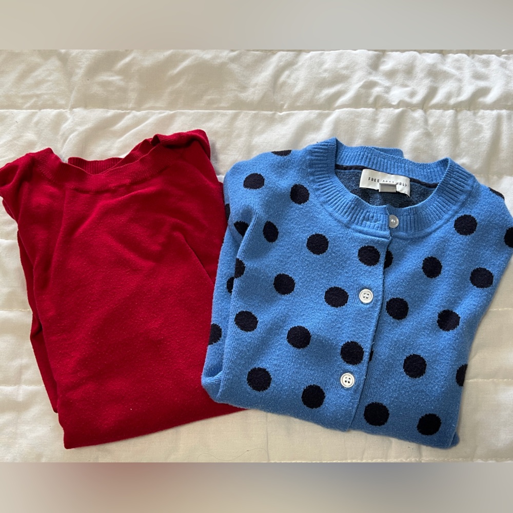 2 =Jersey + cardigan.